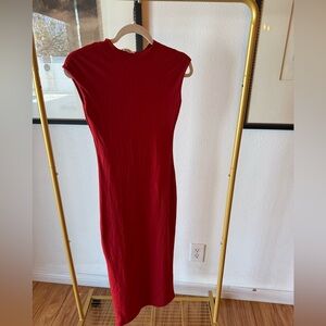 Zara Red Sleeveless Midi Dress